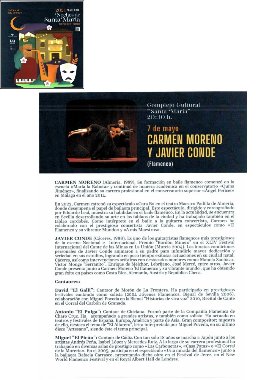 CARMEN MORENO Y JAVIER CONDE (Flamenco). Noches de Santa María