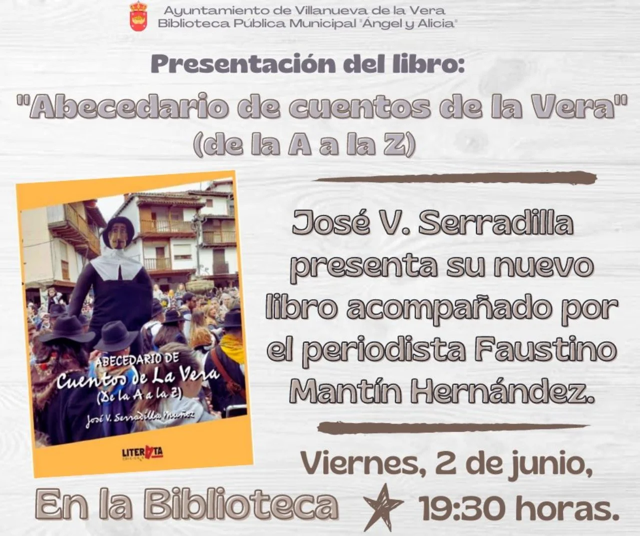 José Vicente Serradilla presenta nuevo libro en Villanueva de la Vera