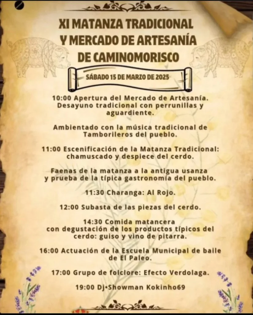 XI #MatanzaTradicional y Mercado de Artesanía de Caminomorisco